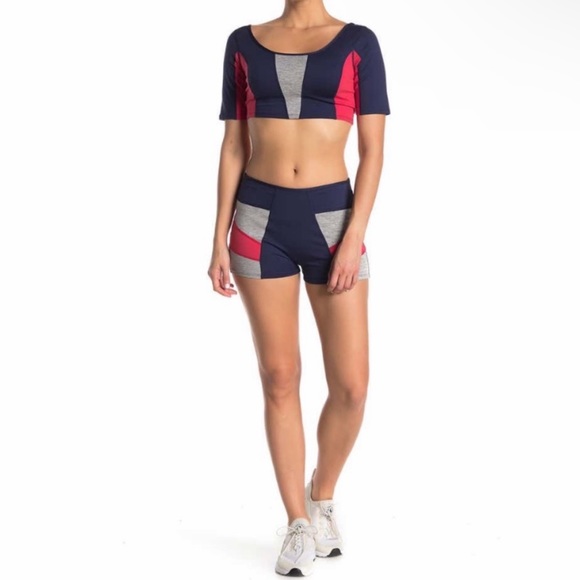 Free People FP Movement Colorblock Active Set, Cropped Top, High-Waisted Legging - Picture 1 of 6